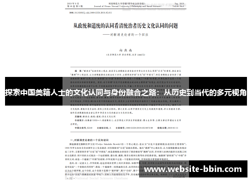 探索中国美籍人士的文化认同与身份融合之路：从历史到当代的多元视角